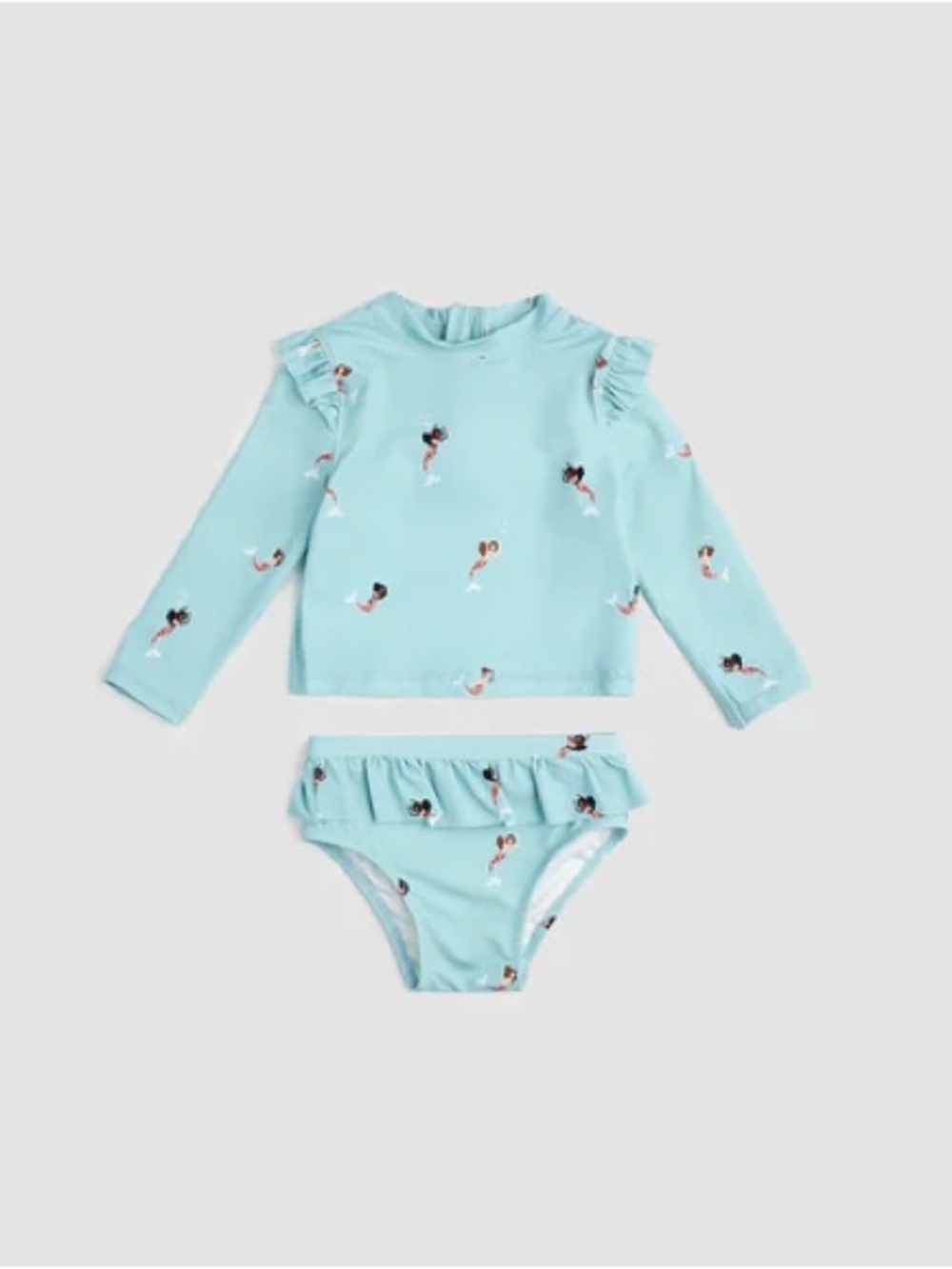 Girls' Ruffle Rashguard Bikini Set